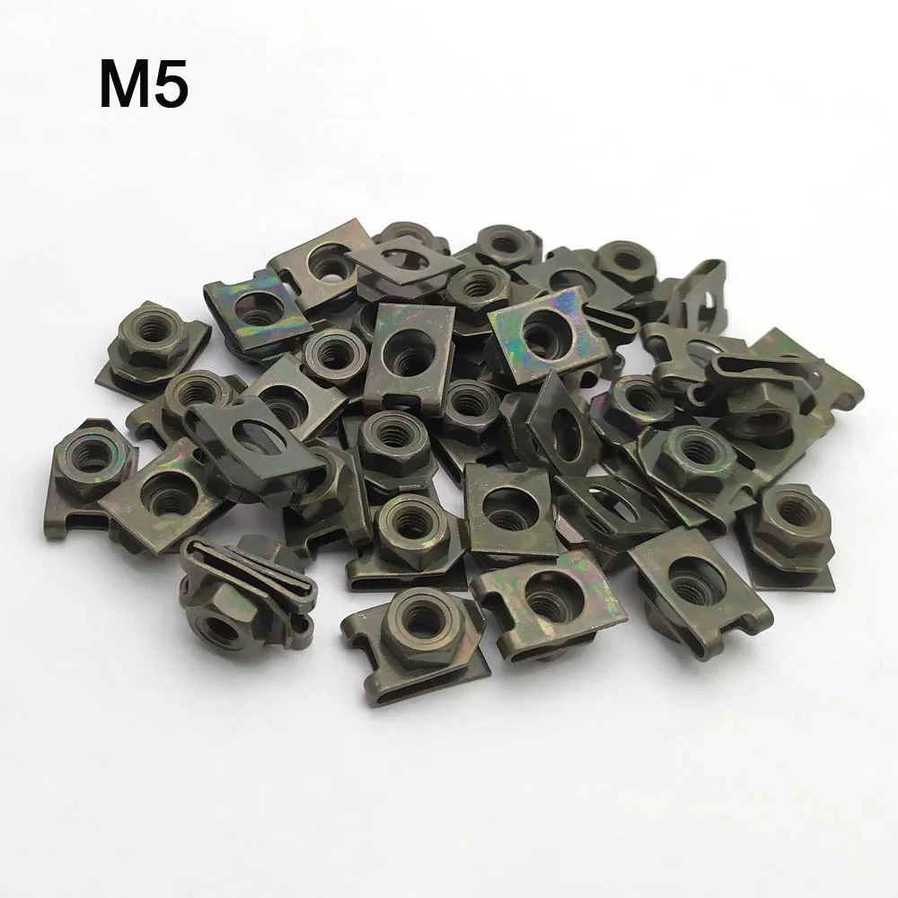 5/10/15/20pcs 5mm M5 Car Motorcycle Scooter ATV Moped E-bike Plastic Cover Metal Retainer U-Type Clips ArmyGreen