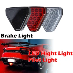 Universal Brake Signal Lamp F1 Style Triangle Sporty Rear Bumper Flicker Pilot light Third Tail Lamp For Modified Accessories