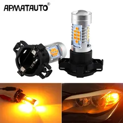 2pcs Amber Yellow PY24W 5200s LED Bulbs For BMW 3 4 5 Series X3 E70 X5 X6 Z4 Front Turn Signal Lights Car Accessories