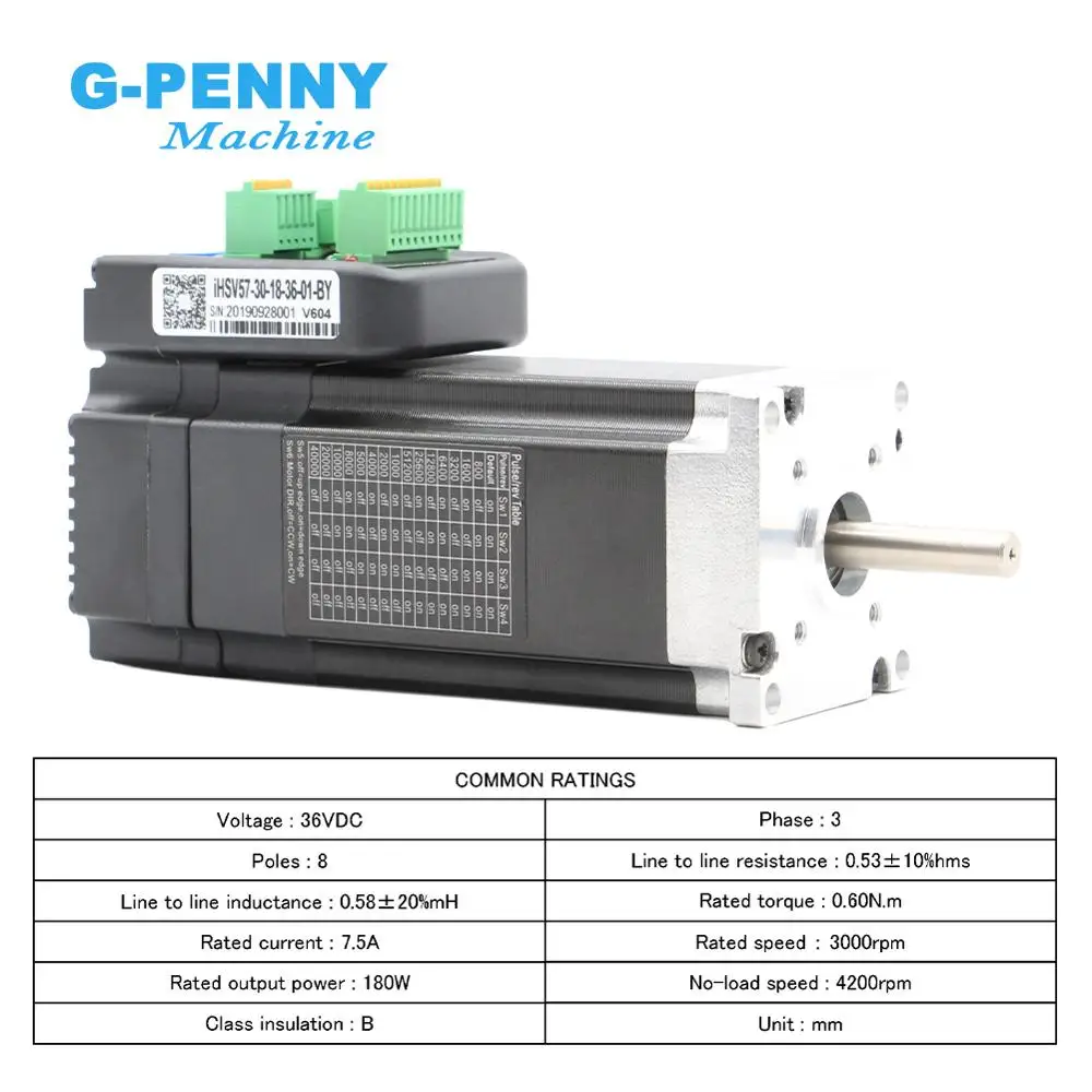 JMC 3000rpm 180w Integrated Servo Motor With Driver 0.60Nm 6.0A Mini Servo Motor & Driver iHSV57-30-18-36