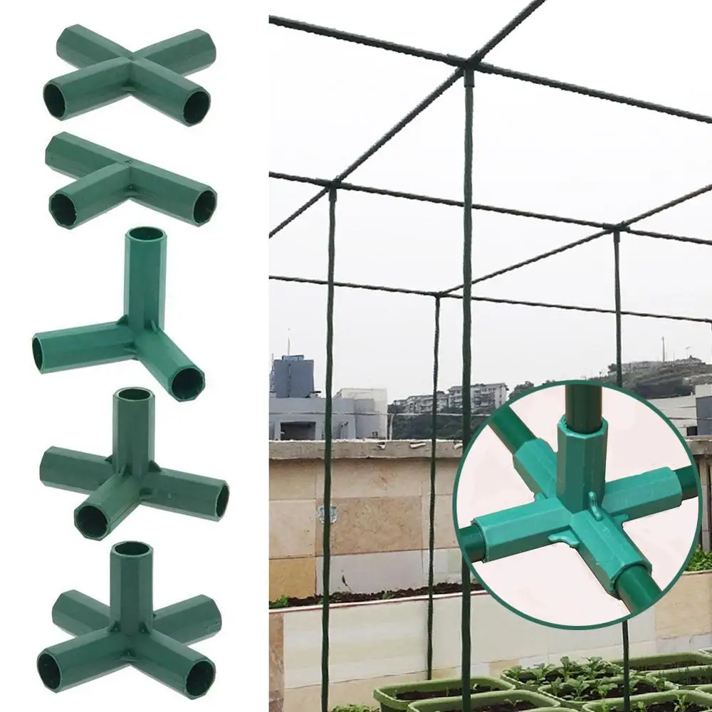 1 Pcs Greenhouse Frame Connector Plants Awning Pillar Connectors Climbing Plants Awning Pipe Pole Connecting Joints Garden Tools