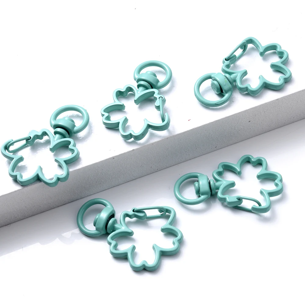 5 teile/los Blume Karabiner Haken Schlüsselanhänger Trigger Clips Schnallen für DIY Schmuck Machen Schlüssel Ketten Ring Zubehör 24*34mm – Detail 9