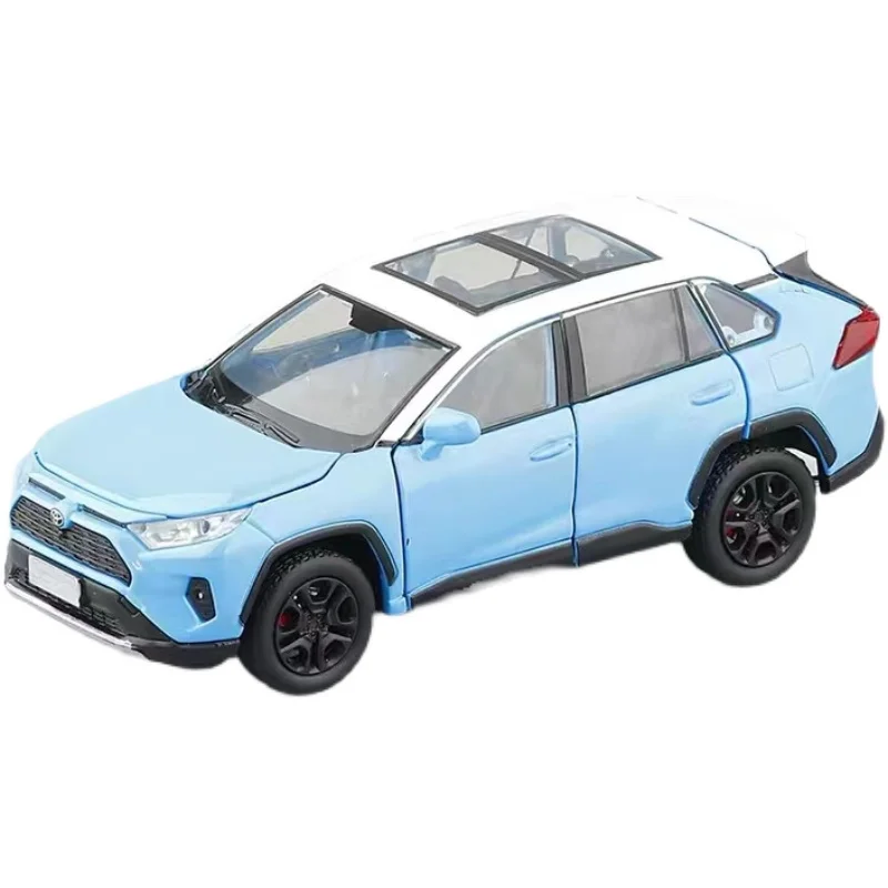 1:32 RAV4 SUV  Alloy Car Model Diecast Toy Vehicle Shock absorber sound and light High Simitation Cars Model Toys Gift