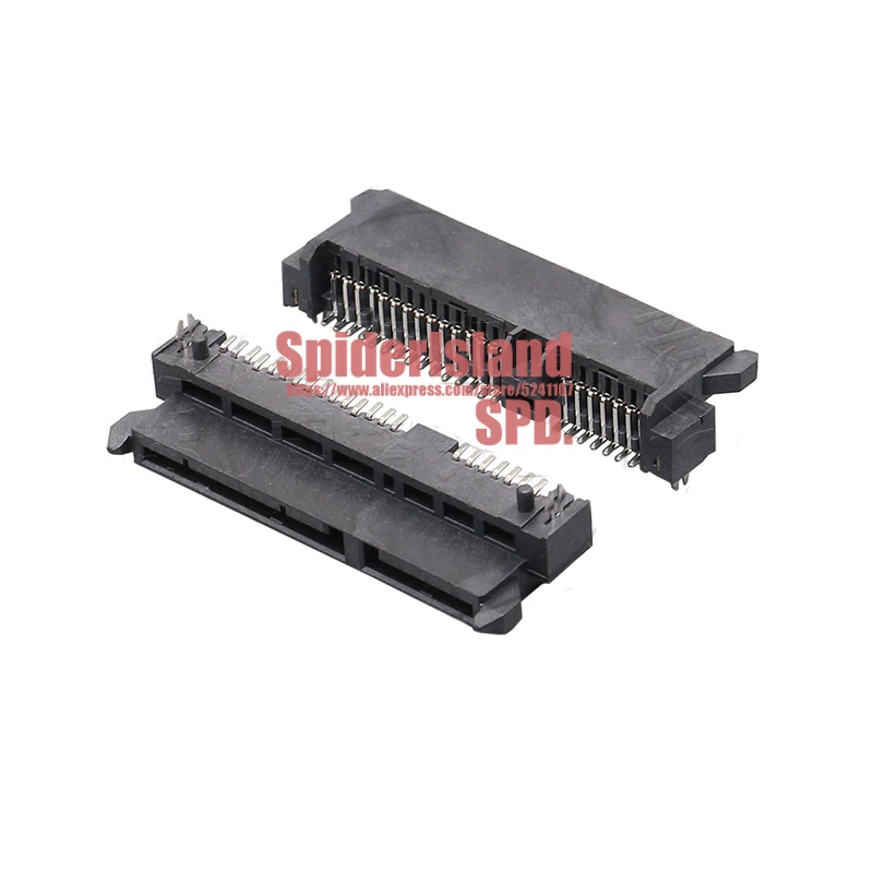 SATA 7+15P Female Seat 6.74mm Pitch SMT Patch 22Pin Harpoon Positioning Column Connector SATA Sokcet for Motherbpard weld