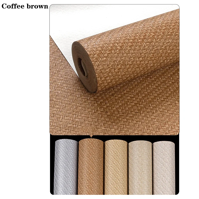 Rustic 3D Straw Texture Wallpaper Pure Color Plain Linen Wall Paper Bedroom Living Room Hotel Decor Wallcovering