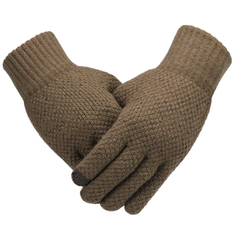 Men Knitted Gloves Touch Screen High Quality Male Thicken Warm Gloves Winter Autumn Men Mitten Men Winter Business Knitted Glove