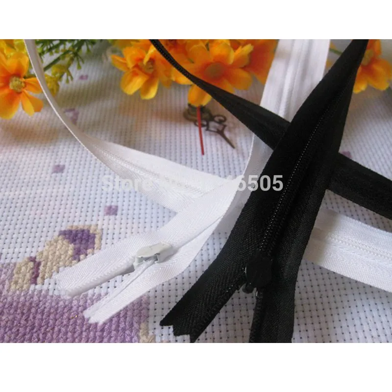 2 pcs/lot 150cm 3# invisible zipper for Sewing Quilt accessories close end zipper White and Black