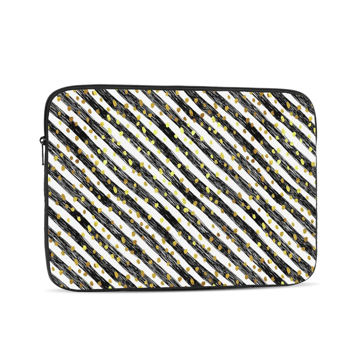 

Seamless Pattern Black Linear Stripes And Golden Confetti Circle Computer Laptop Cover Case Laptop Sleeve Bag Portable Cover