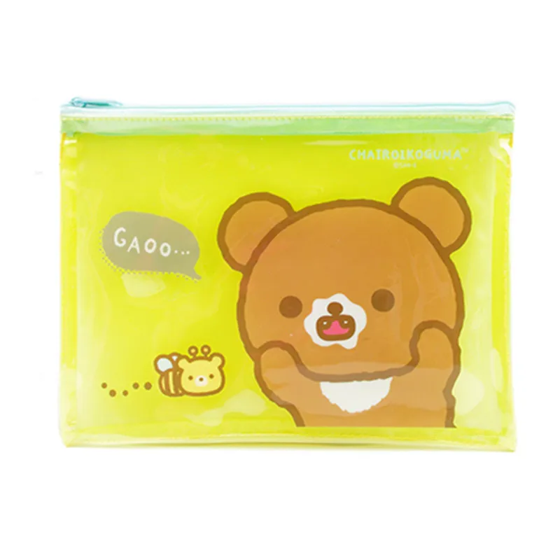 

Cute Rilakkuma PVC Transparent Organizer Storage Makeup Bag Cartoon Anime Kawaii Cosmetic Bags Vanity Beauty Case Toiletry Bag