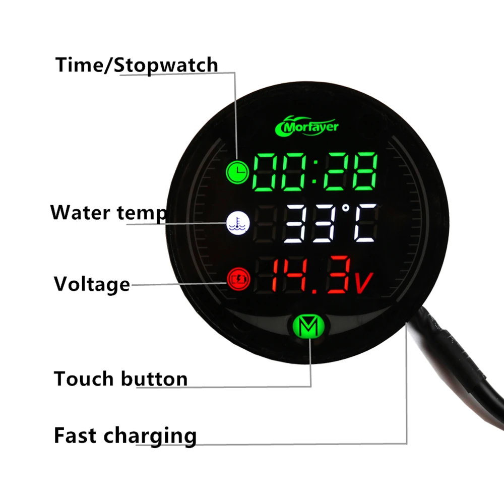 KOSO Motorcycle electronics For NMAX PCX XMAX 125 250 300 XJ6 CB650F AEROX Water Temperature Hour counter meter engine hours