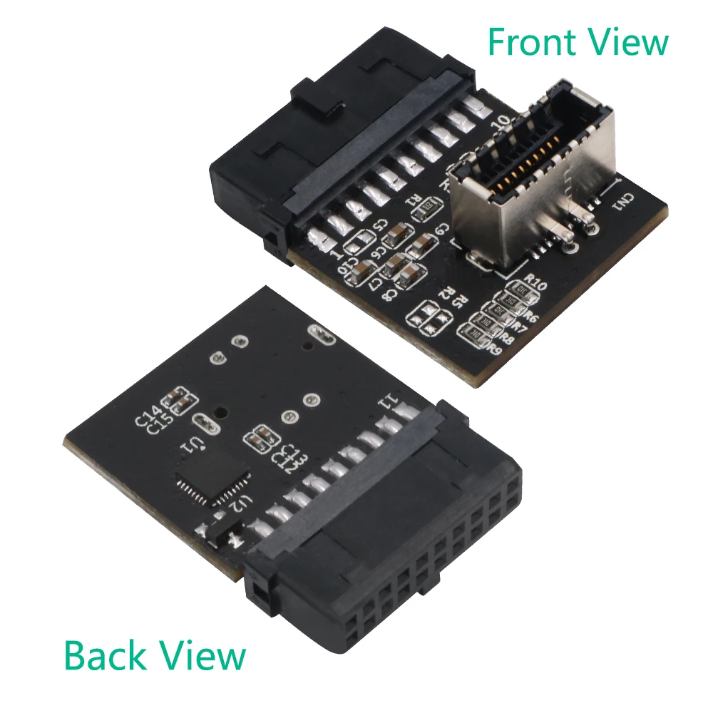 

USB 3.0 (3.1 Gen 2) IDC 20 Pin Motherboard Header to A-Key 20 Pin Female Header Active Converter for Type C Panel Mount Adapter