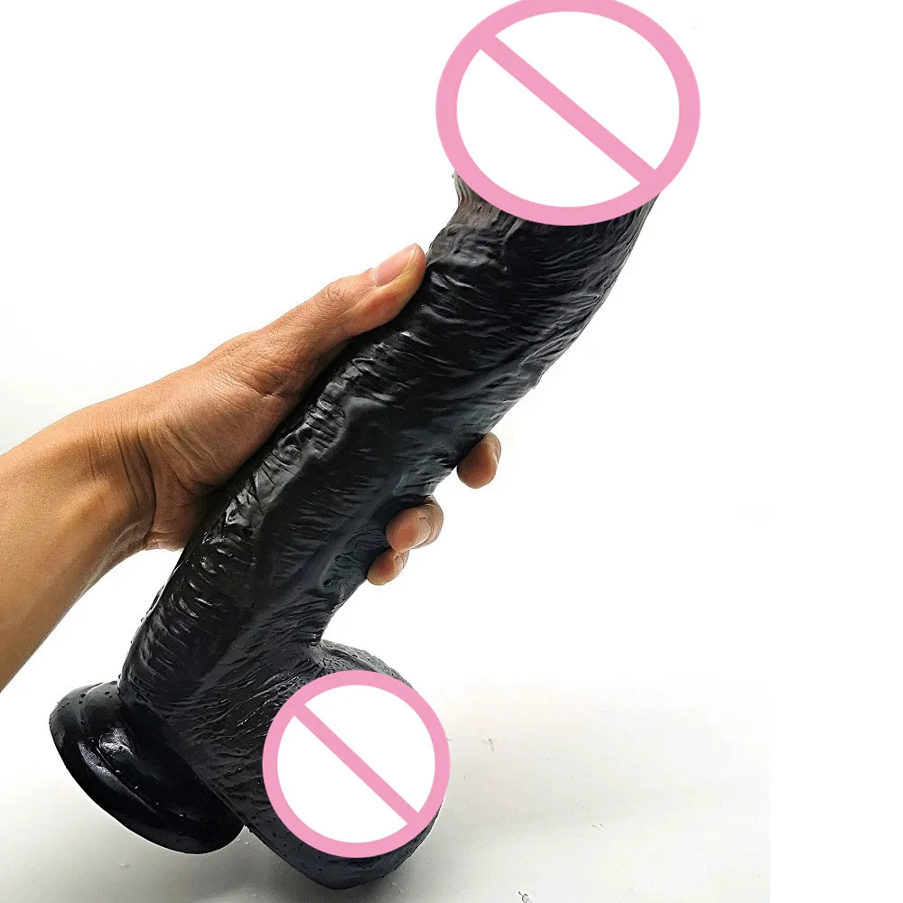 Dildo Realistis Raksasa Hitam dengan Cangkir Hisap Kuat Dildo Super Besar Kelenjar Besar Penis Buatan 6Cm Tebal Kontol Mainan Seks Dewasa