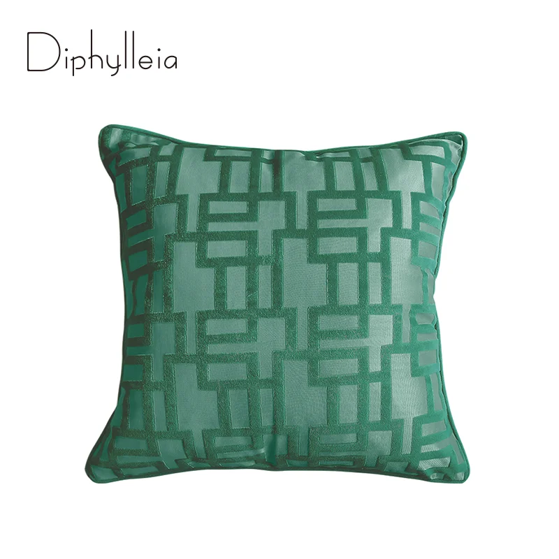 

Diphylleia Modern Minimalist Cushion Cover 3D Cut Velvet Geometric Embroidery Navy Blue Art Pillow Case Gorgeous Home Decoration