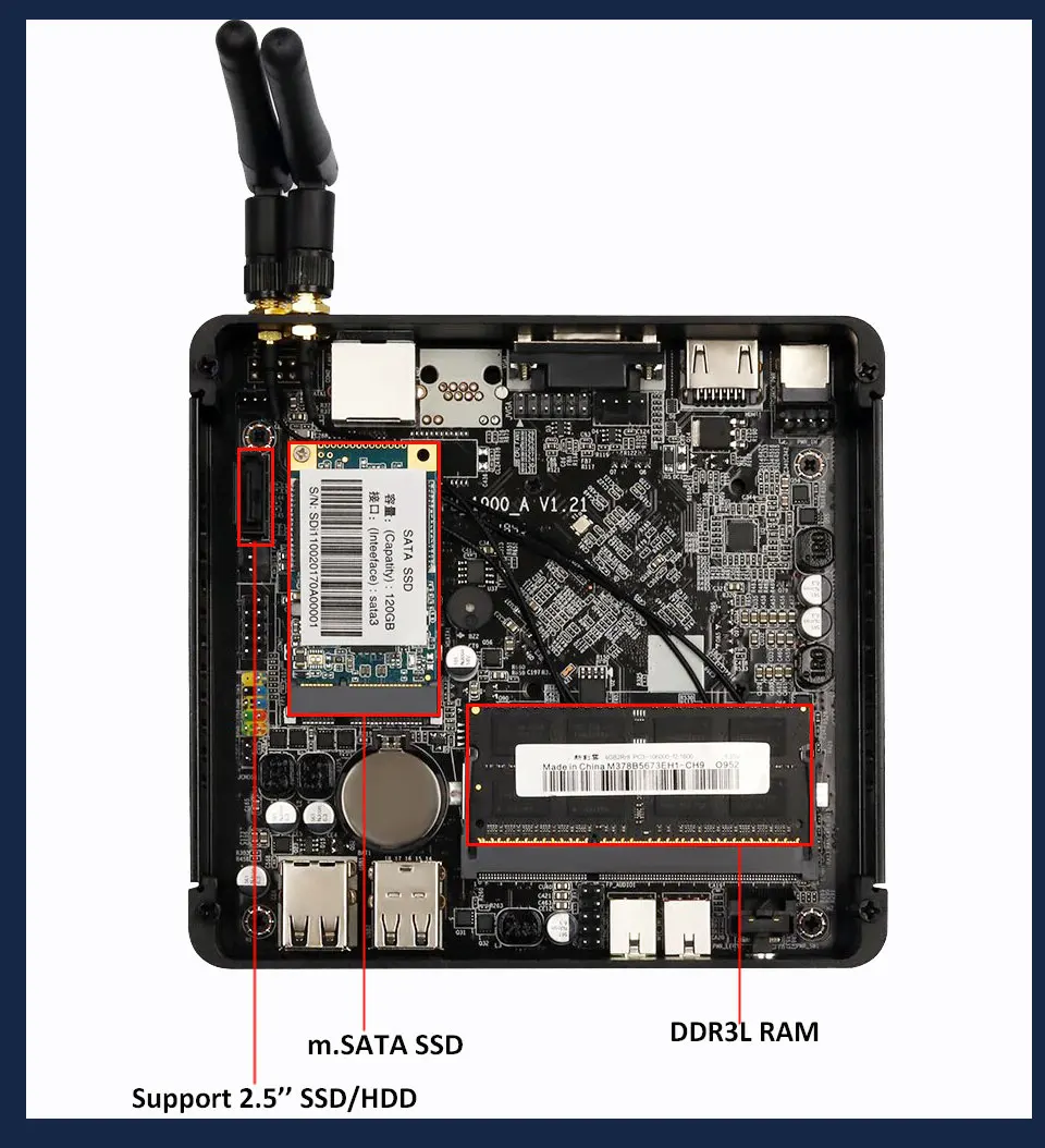 BEBEPC Fanless Mini PC Intel Celeron J6412 J1900 N2830 Dual LAN Windows 10 4 Core Industrial Mini Desktop Computer COM WiFi HTPC