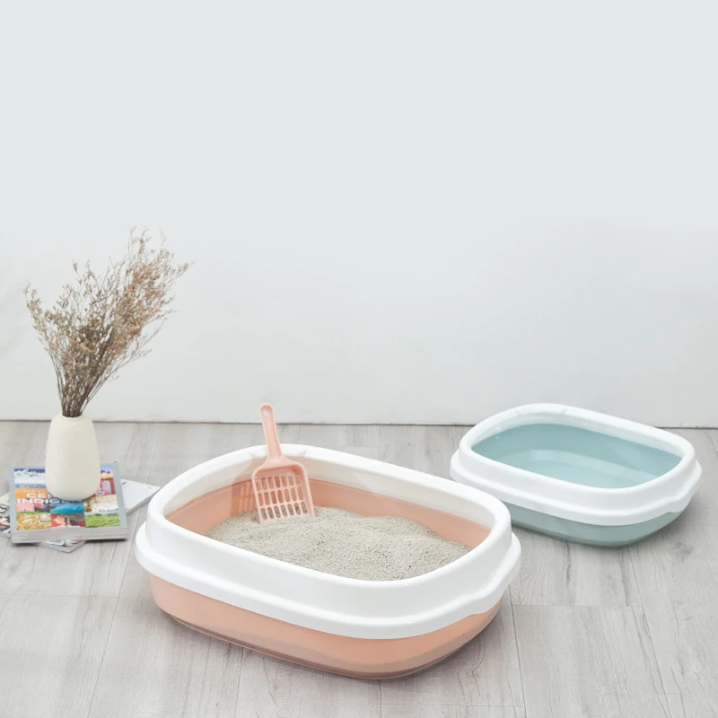 Pet Toilet Bedpan Anti Splash Cats Litter Box Cat Dog Tray with Scoop Kitten Dog Clean Toilette Home Plastic Sand Box Supplies