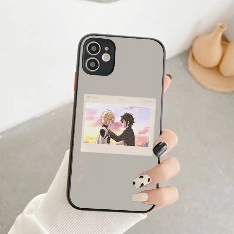 Anime Seraph of the end Mikaela Hyakuya Phone Case for iPhone X XR XS 7 8 Plus 11 12 pro MAX Translucent Matte Shockproof shell