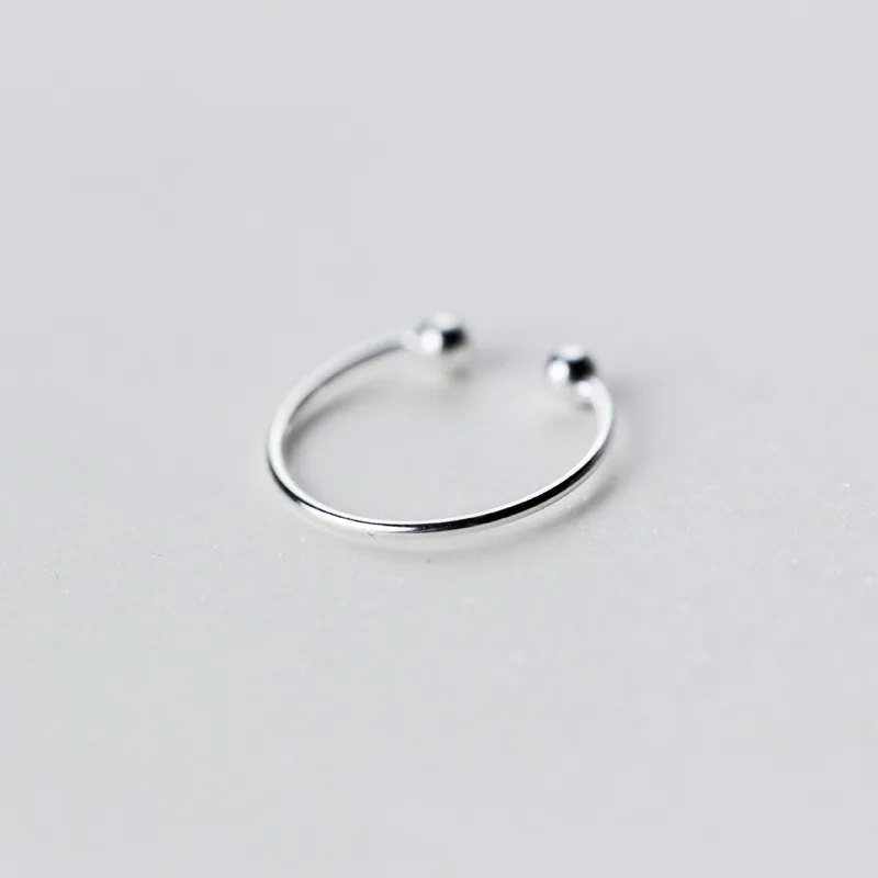 La Monada 46-50mm Fashion Rings Female Women Real 925 Silver Ring For Girls Minimalist Ball Half Adjustable Ring On Finger