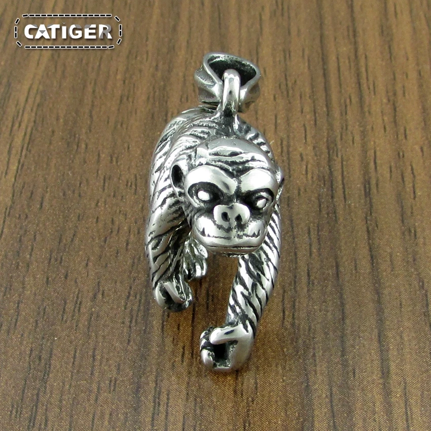 Free Shipping Fashion316L Stainless Steel Gorilla Necklace  Classic animal Orangutan Pendant Jewelry