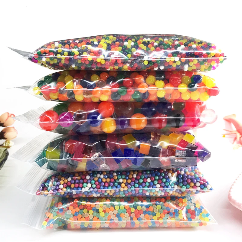 200g/lot Crystal Soil Water Beads Hydrogel Gel Polymer Seeds Flow Mud Grow Ball Beads Orbiz Growing Bulbs Children Toy Ball