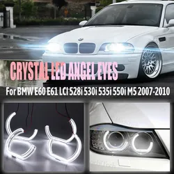 Ring Cut Style LED Angel Eye Kit Crystal Angel Eyes DTM U Shape Light for BMW E60 E61 LCI M5 07-10 halogen Headlight White