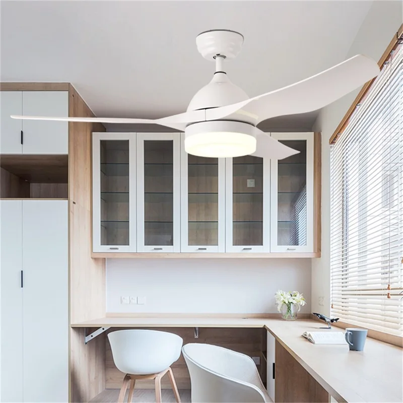 OURFENG Ceiling Fan With Lights Nordic 3 Colors LED Remote Acrylic Fan Blade For Home Dining Room Bedroom Parlor Office