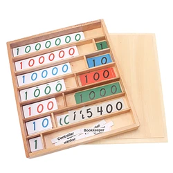 Montessori Wood Bank Game Math Toys Digital 0-9000000 Banker Customer Cashier Game Math Toys Early Educational Preschool Trainin