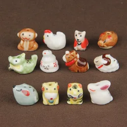 5pcs Cute Animal Ceramic Beads Colorful Handmade 12 Chinese Zodiac Porcelain Ceramic DIY Jewelry Bead Small Craft Wholesale