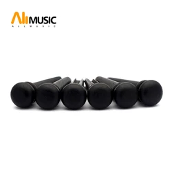 6pcs Ebony Acoustic Guitar Bridge Pins Black Guitar Pressure String Nails Pin Guitar Parts