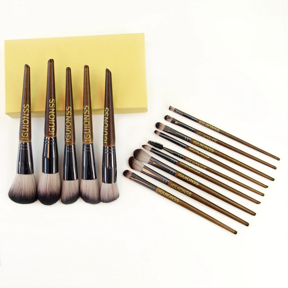 IGUIONSS make-up pinsel 14 stücke super weiche faser make-up pinsel set hohe qualität gesicht und augen kosmetische stifte synthetische haar