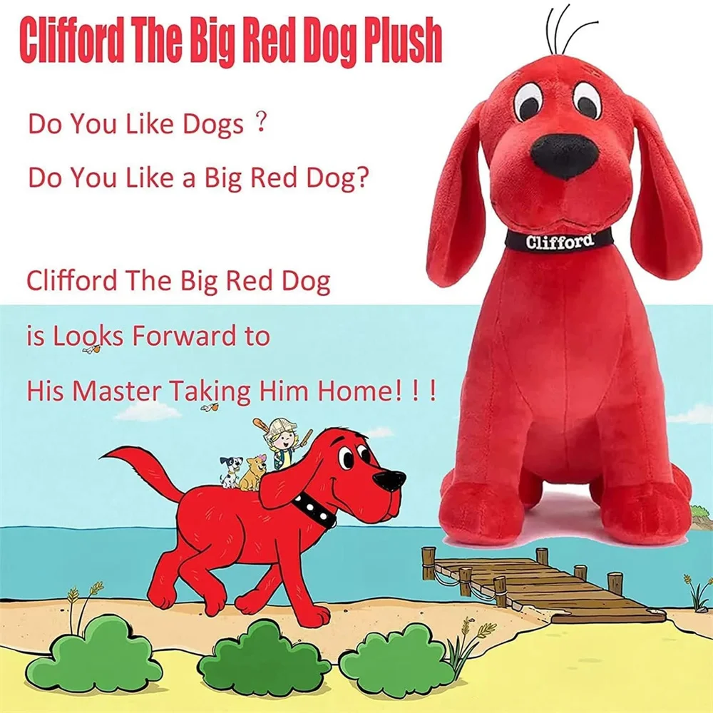 Clifford The Big Red Dog Plush Toy Cartoon Anime Plushie Figure Soft Stuffed Animal Puppy Doll Gift for Fans Girls  Birthday - view 2