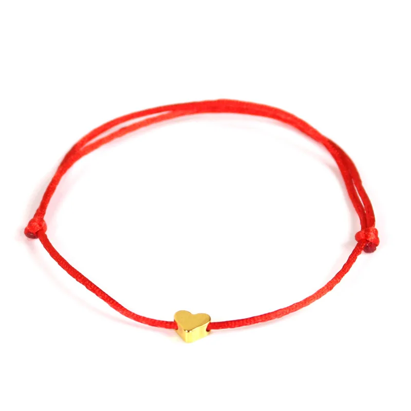 Popular red rope peach heart bracelet copper heart-shaped five pointed star red hand string for men and women Fashion small gift