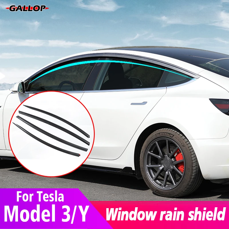 Car Door Visor Side Window Rain Shield  Rear View Mirror Cover For Tesla 2021 Model 3 Model Y Decoration Protective Accessories