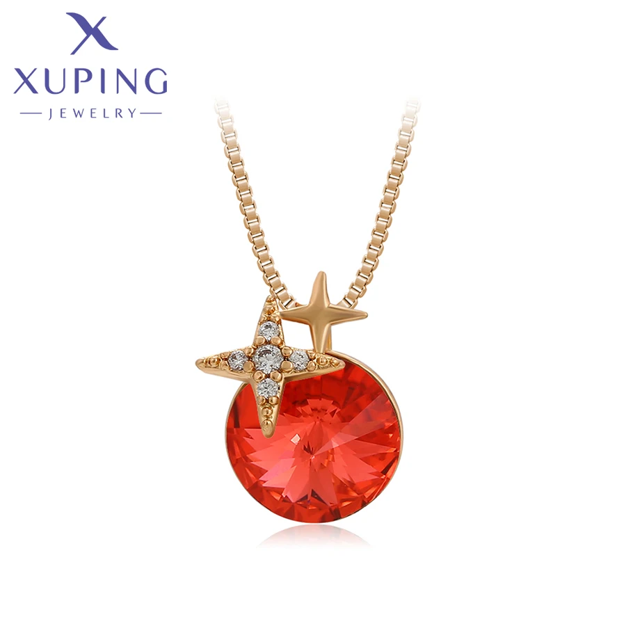 Xuping Jewelry Fashion New Charm Crystal Pendant Necklace of Gold Color 810663025