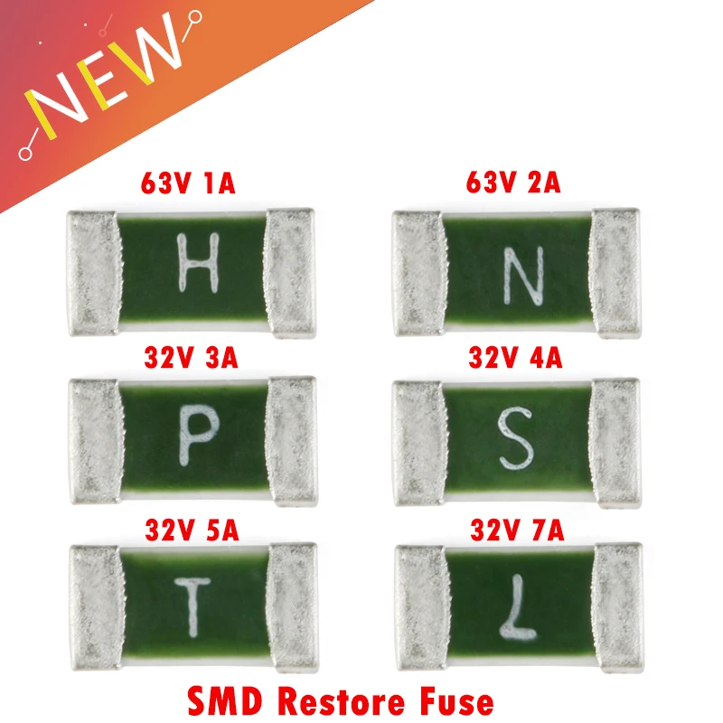 20Pcs/lot A One Time Fuse Positive Disconnect SMD Restore Fuse Slow Blow 1206 1A 2A 3A 4A 5A 7A New