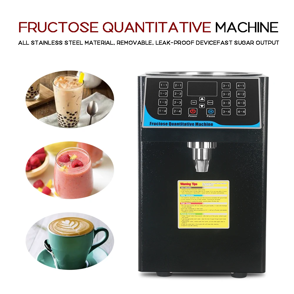 ITOP 16 Quantitative Fructose Machine 7.5L Syrup Fructose Dispenser for Bubble Tea Boba Tea Shop Stainless Steel Outlet 110-220V