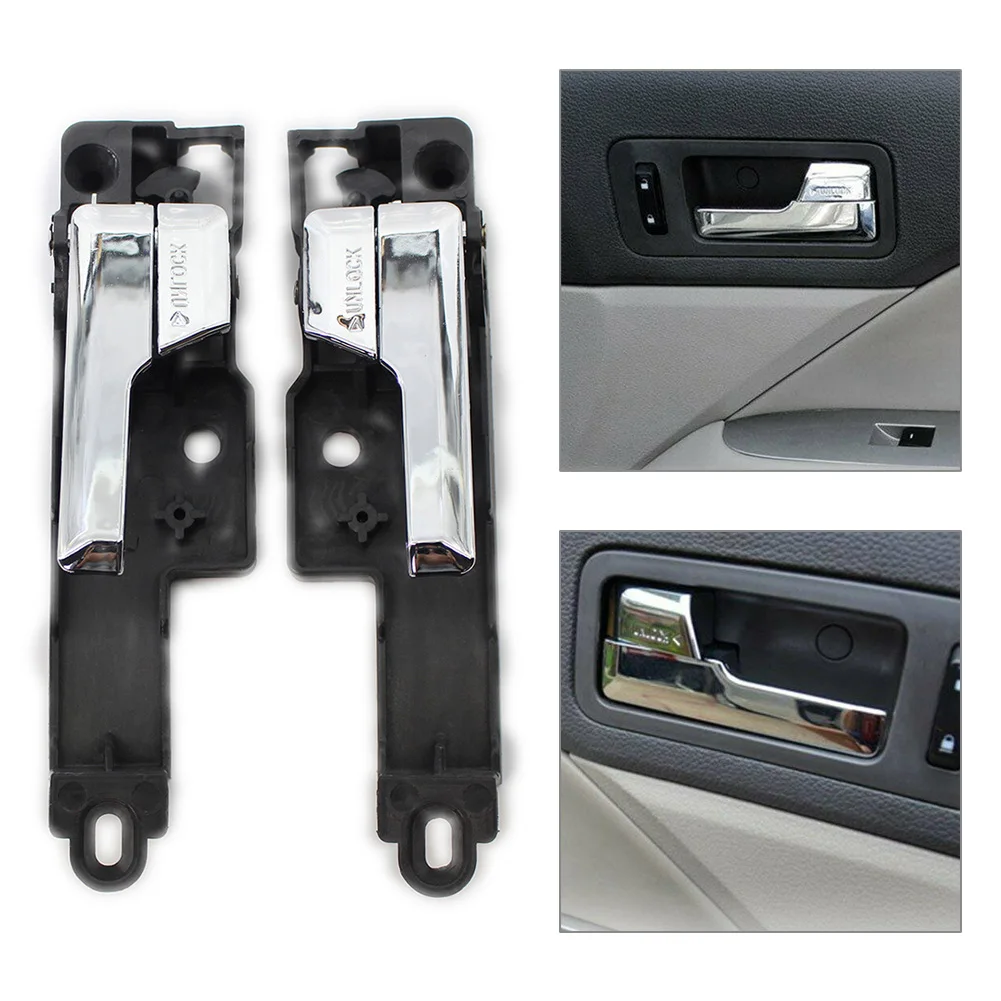 Chrome Auto Inner Door Handle Interior Cover For 2006 2007 2009 2009 2010 20112012 Ford Fusion Front Left & Right 1Pair