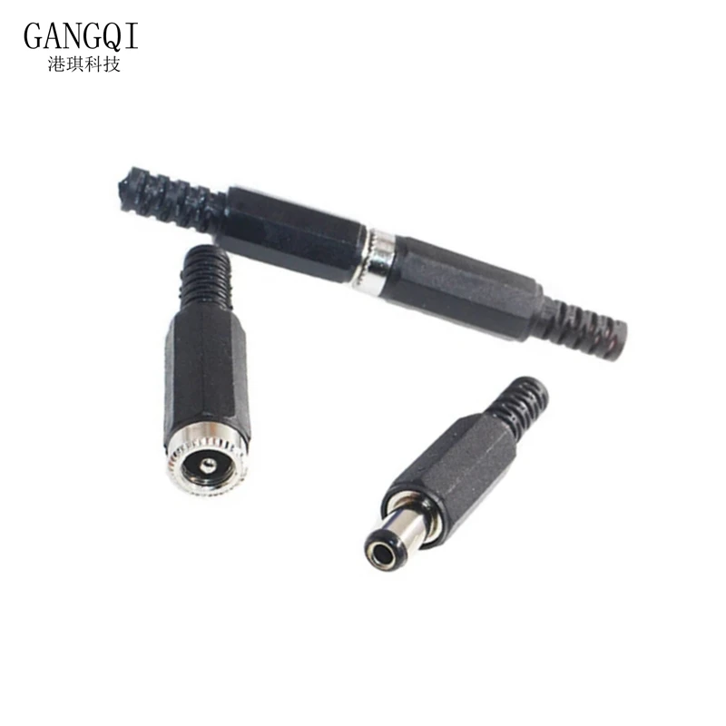 10 قطعة تيار مستمر ذكر تيار مستمر أنثى موصلات تيار مستمر السلطة جاك محول القابس كاميرا تلفزيونات الدوائر المغلقة نظام الأمن DIY بها بنفسك Cctv Accessories2.1/2.5*5.5 مللي متر #4