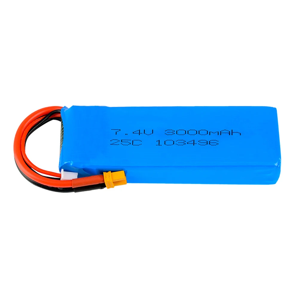 HJ Power 7.4V 2S 3000mAh 25C Rechargeable Lipo Battery XT30U Connector Plug For MJX Bugs 3/6/8 RC Quadcopter Drone RC Model