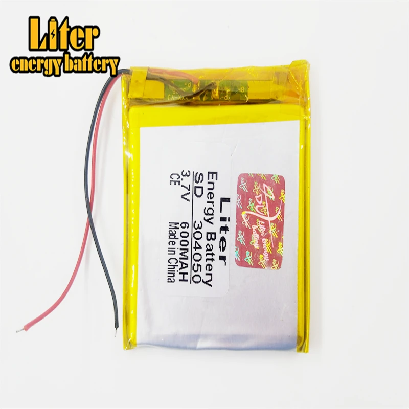 3.7V 600mAh Lithium Polymer LiPo Rechargeable Battery 304050 For Mp3 MP4 GPS PSP DVD Vedio Game camera Smart watch speaker