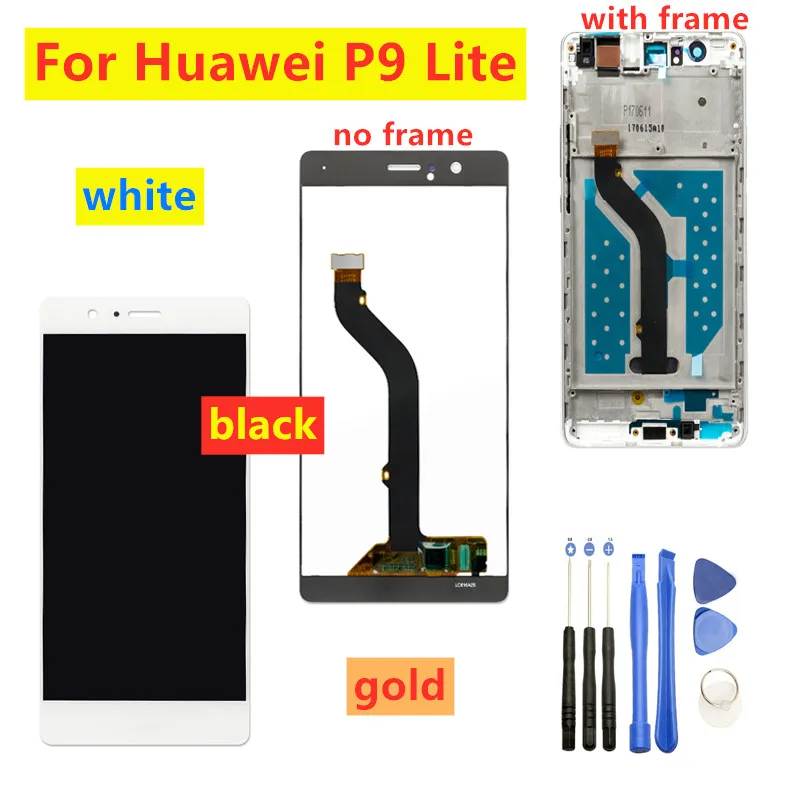 For Huawei P9 Lite LCD Display Touch Screen Digitizer With Frame For Huawei P9 Lite LCD vns-L31 VNS-L21 L22 L23 Replacement