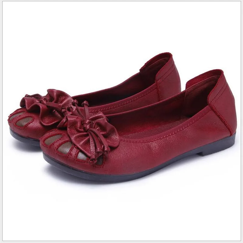 Free shipping Women Genuine Leather Mother Shoes Moccasins Women's Soft Leisure Flats Female Driving Shoes Flat Loafers 4 colors
