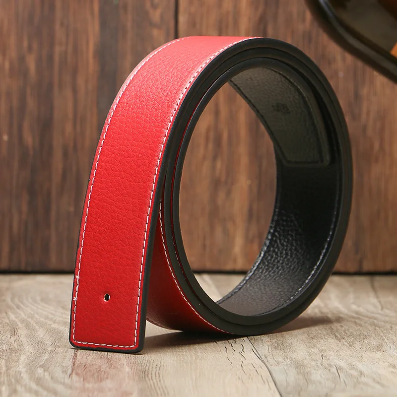 New Luxury Brand H Belts for Men High Quality Buckle Male Strap Genuine Leather Waistband Ceinture Homme,No Buckle 3.8cm Belt