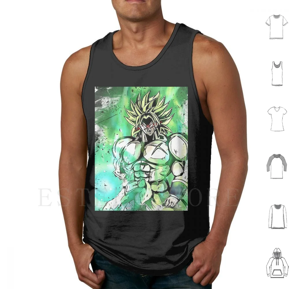 Broly-Legendary Tank Tops Vest Cotton Android 18 Android 17 Frieza Trunks Cumber Kale Kefla Anime Manga Fullmetal Alchemist