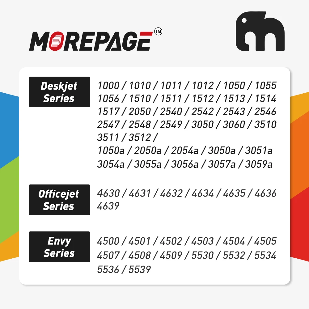 Morepage 301XL Ink Cartridge Replacement For HP 301 HP301 XL Compatible Envy Deskjet 2050 2540 3050 1000 1050 1510 Printer