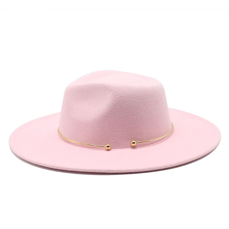 Różowy Fedora nowe akcesoria europejski i amerykański Unisex Fedora Hip Hop Jazz czapka zimowa шапка женская