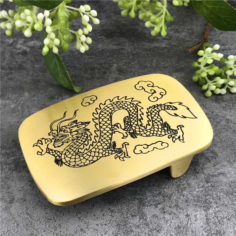 Luxury Dragon Solid Brass Belt Buckles For Men Belt Waist Buckle For Belt DIY Accessories Leather Craft Men Buckle Belt BK0017