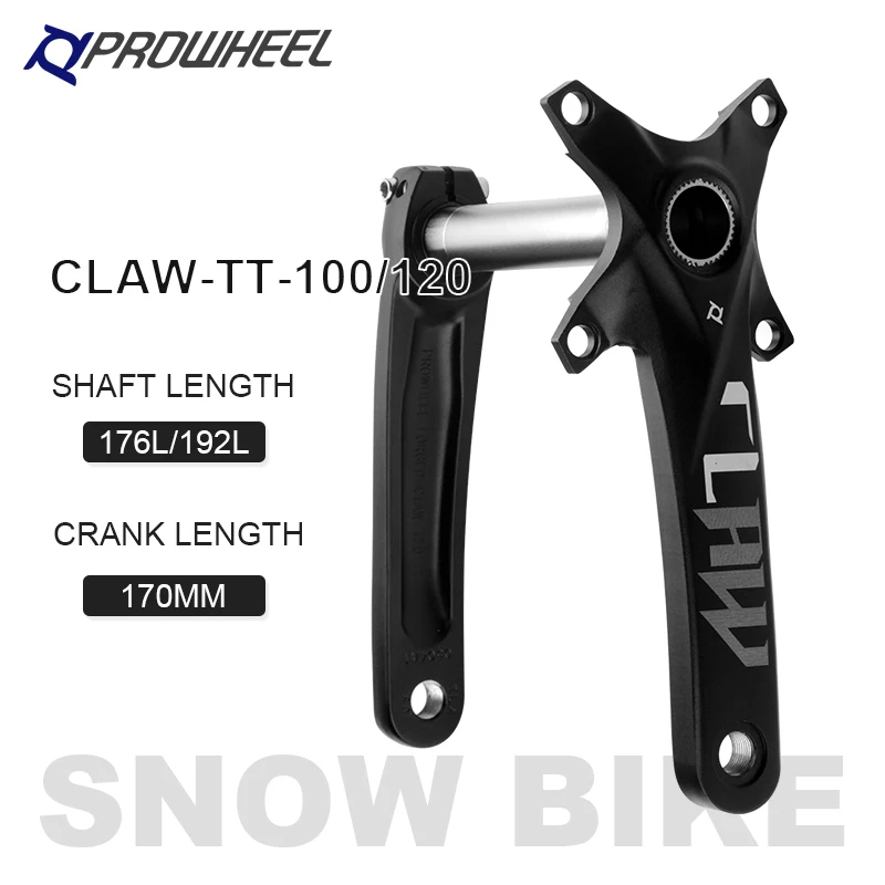 PROWHEEL Snow Bike Crankset 104BCD 170mm BB100/120mm Fat Bike Crank Arm Bottom Bracket BB  Crank Arms for Bicycle