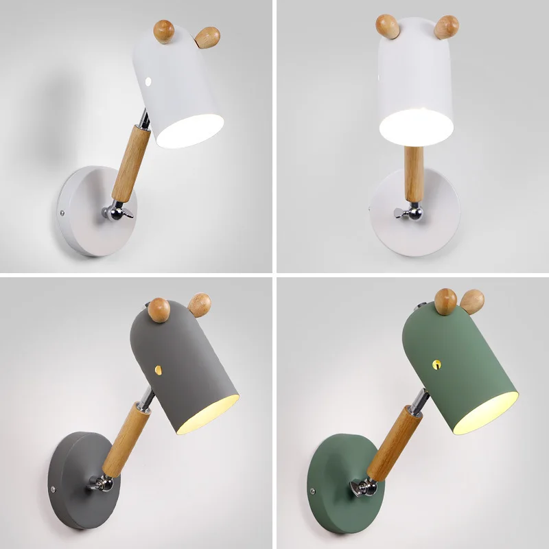 

Nordic Iron Wood Wall Lamp Modern Horse Wall Sconce Light Fixtures Home Decor Bedroom Bathroom Mirror Lights Indoor Wall Lamps