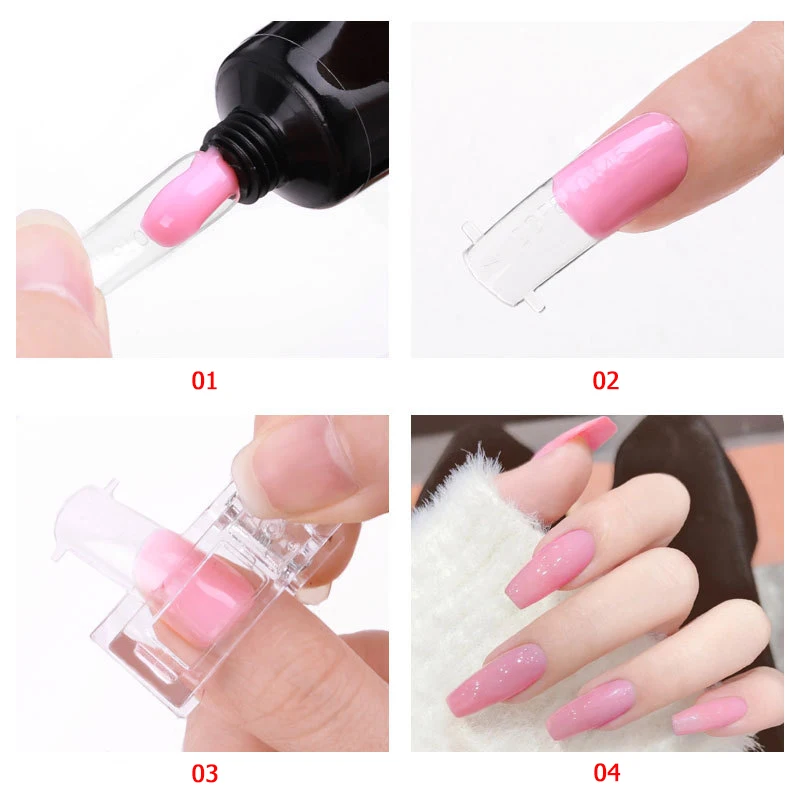 1/5/10 Pcs  Nail Clip Acrylic Nail Plastic Finger Polish Extension Tips Quick Building UV Gel LED Manicure Art Builder Tool