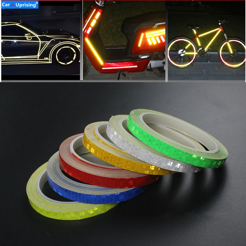 1CM*8M Bicycle Wheels Reflective Tape Fluorescent MTB Bike Reflective Sticker for bike Reflective Strip For Cycling Warning